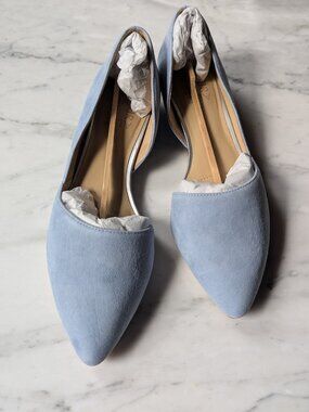 Samantha Daydream Blue suede slip on flats